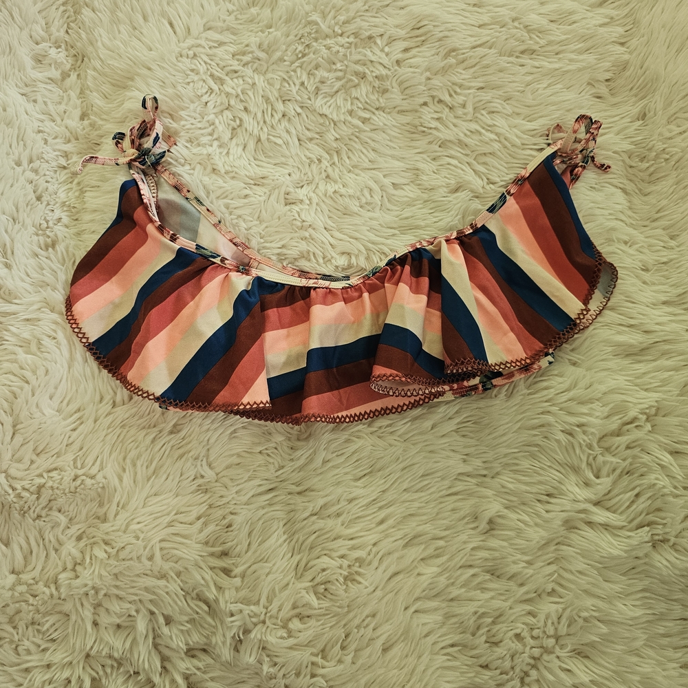 No Boundaries Striped Bikini Top